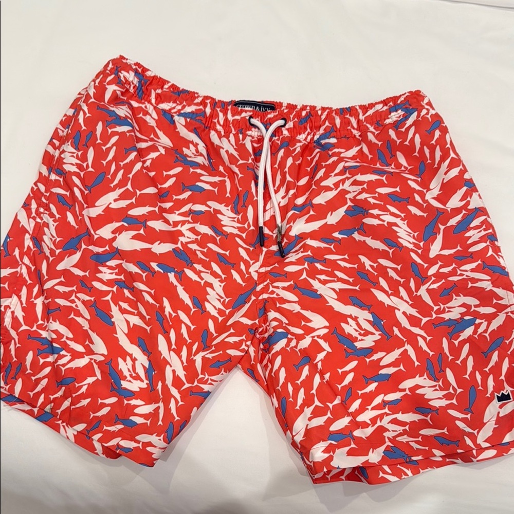 Vineyard Vines Red and Blue Swim Trunks Dynamic Design